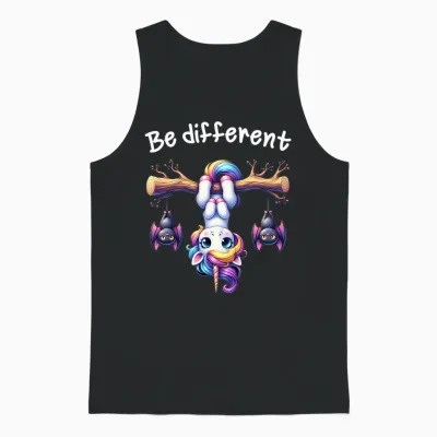 Lustiges Be Different Einhorn Für Männer Frauen Kinder Langarmshirt Unisex Tank Top - Black