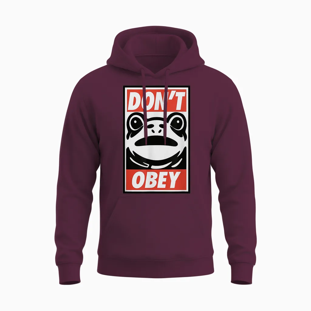 Portland Frog Don't Obey Reptiles & Exotics Unisex Hoodie in Maroon