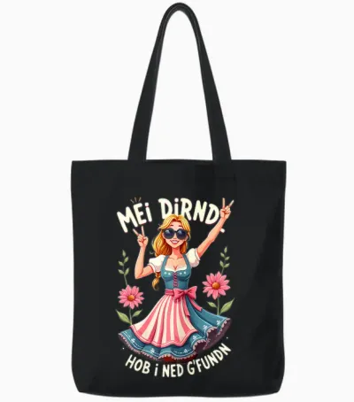 Damen Damen Trachtenshirt Ersatz-Dirndl Outfit Wäsche Oktoberfest Tote Bags - Black