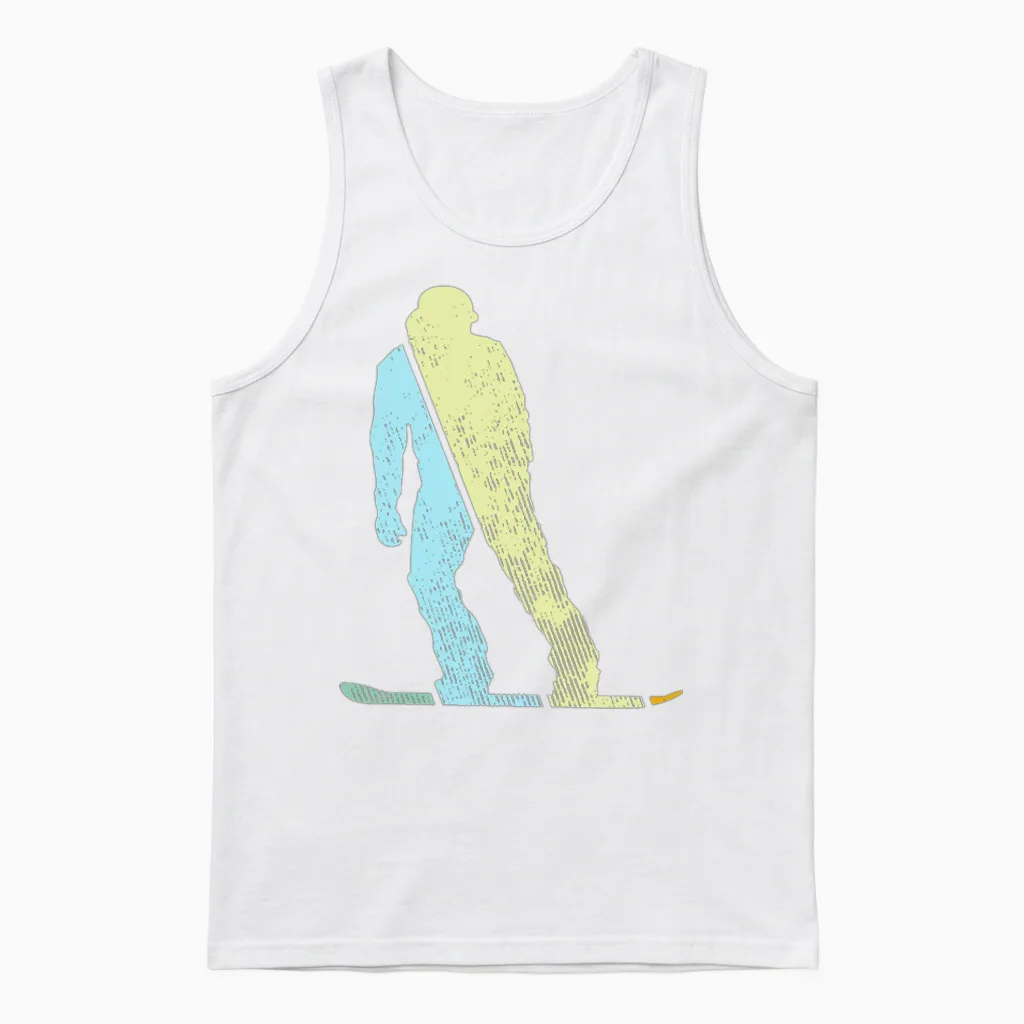 Snowboarding Retro Unisex Tank Top in White