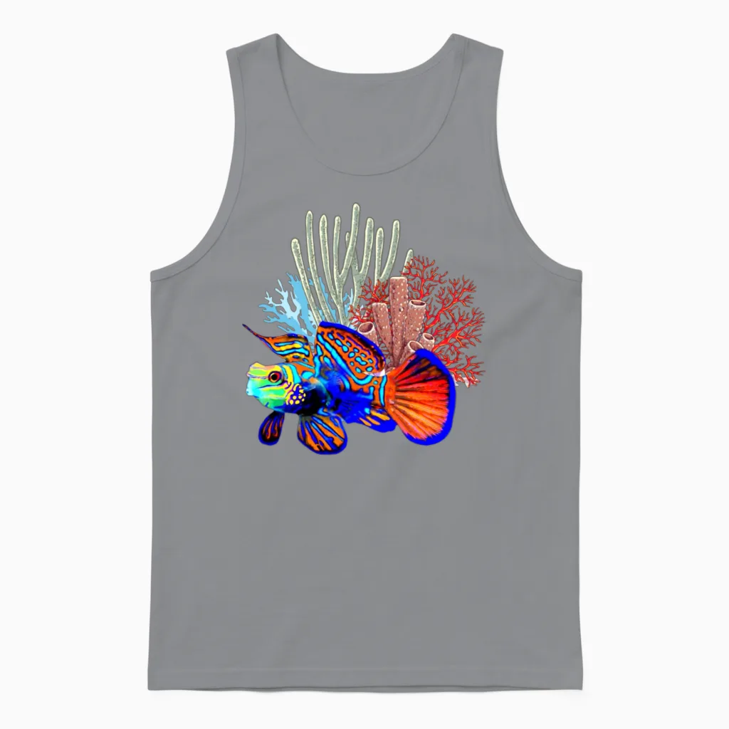 Mandarin Goby Reef Fish Aquarium Lovers Unisex Tank Top in Sport Grey