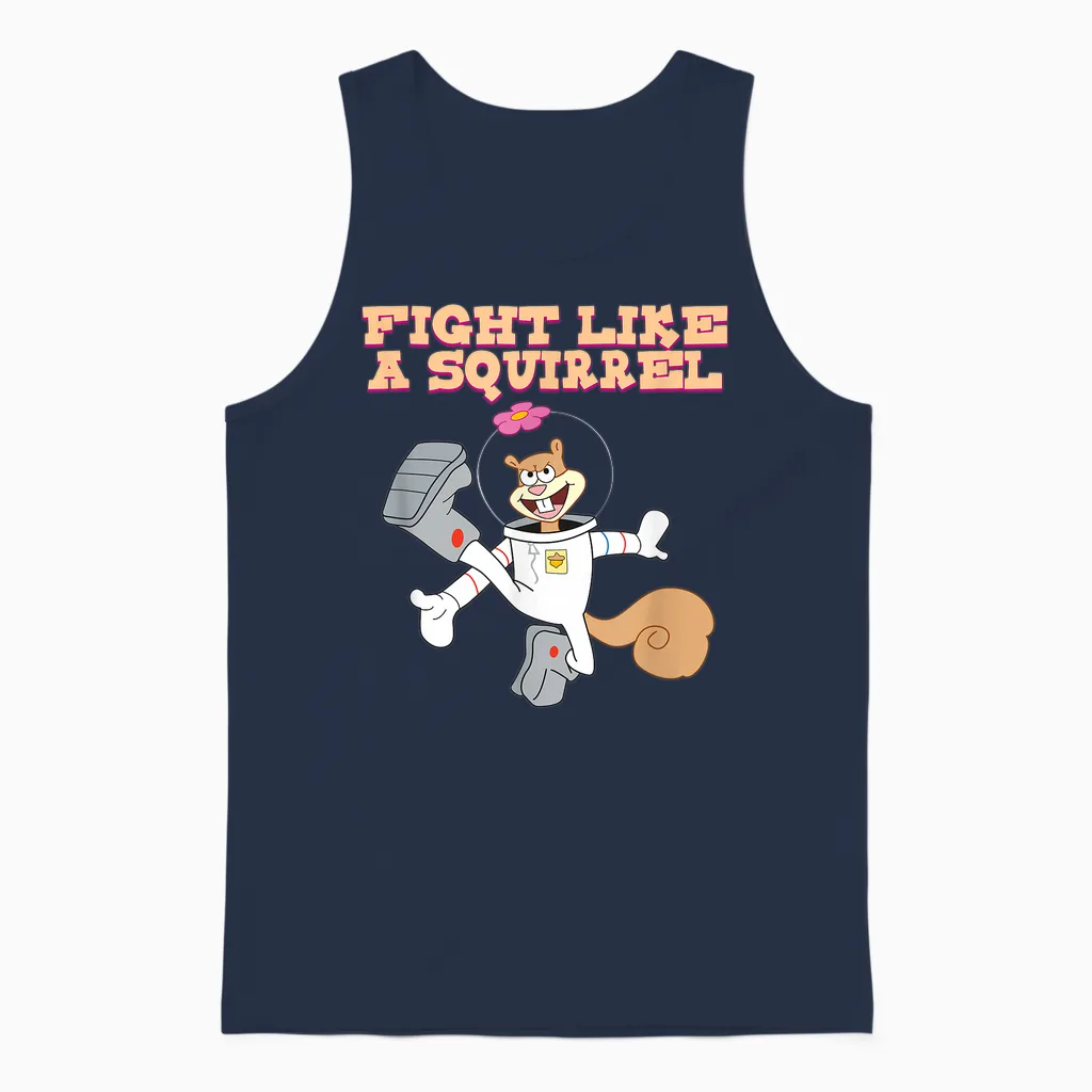 Sandy Cheeks - Fight Like a Squirrel Unisex Tank Top in Navy