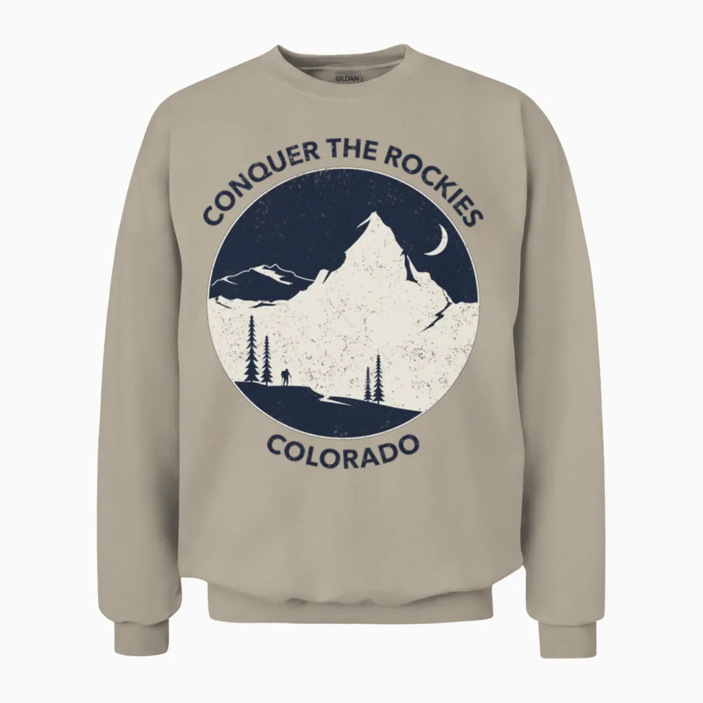 Colorado Day Hikes | Colorado Hiking Unisex Sweatshirt in Sand
