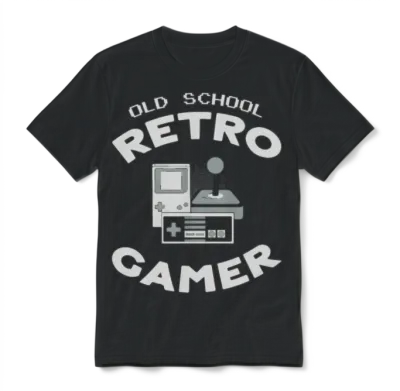 Old School Retro Gamer Unisex T-Shirt - Black