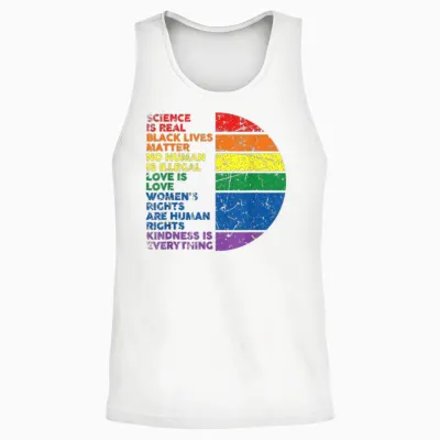 The Science of Gay Pride Is True Black Lives Matter Love Is Love Is Love Unisex Tank Top - White