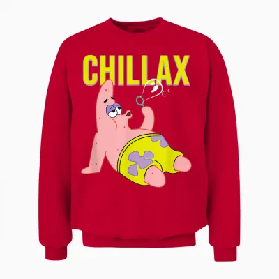 Mademark X Spongebob Squarepants - Patrick Star - Chillax Unisex Sweatshirt - Red