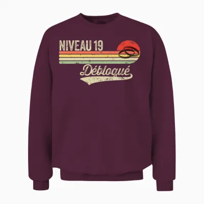 Idée Cadeau Humour Noces De Cretonne - 19 Ans De Mariage Manche Longue Unisex Sweatshirt - Maroon