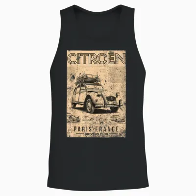 Citroën Driving Club 2cv Paris France Father's Day Unisex Tank Top - Black