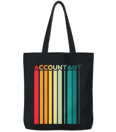 Accountant Retro Tote Bags - Black