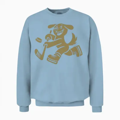 Dachshund Hockey Silhouette Minimalist Unisex Sweatshirt - Light Blue