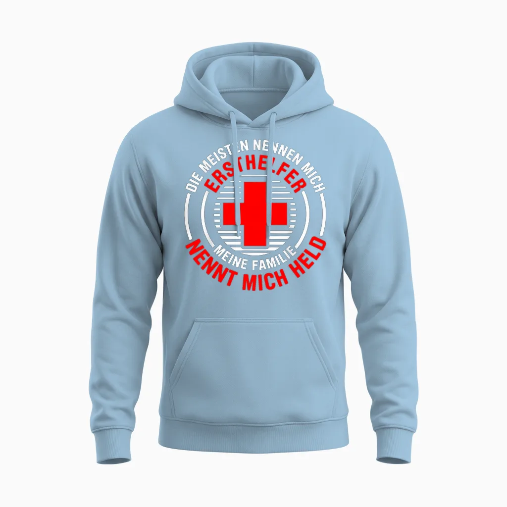 Erste Hilfe Für Ersthelfer Rettungssanitäter Sanitäter Unisex Hoodie in Light Blue