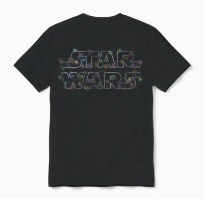 Star Wars Christmas Lights Logo Unisex T-Shirt - Black