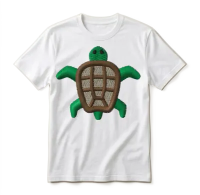Turtles Embroidered Unisex T-Shirt - White