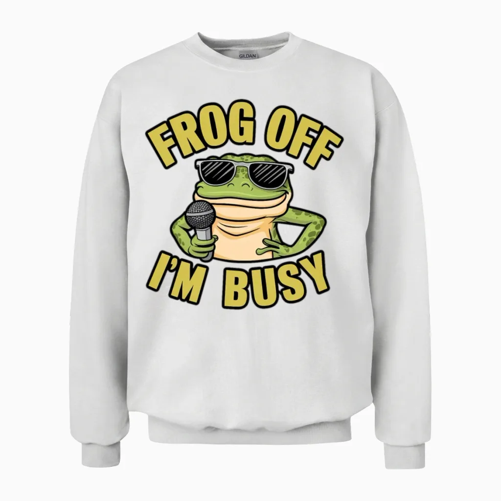 Frog off I'm Busy - Reptiles & Exotics Unisex Sweatshirt in White