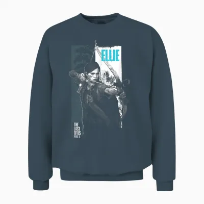 The Last of Us Part Ii Ellie Ready Fot Figfht Big Poster V2 T-Shirt, Black, S Unisex Sweatshirt - Dark Heather