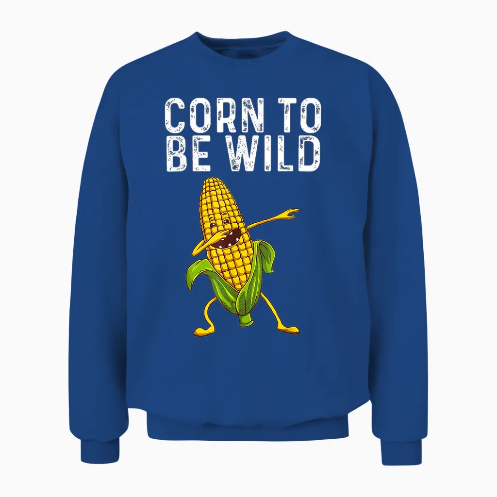 Funny Corn Gift for Men Women Corn on the Cob Costume Farmer Unisex Sweatshirt in Royal