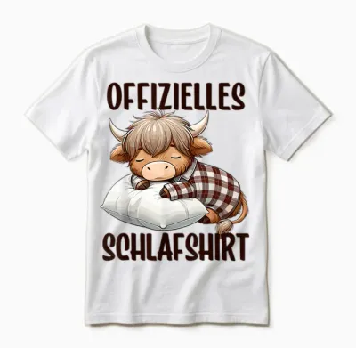 Official Sleep Shirt Highland Cow Highland Cow Sleep T-Shirt, Gray Unisex T-Shirt - White