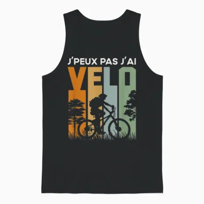 Biking Humour Je Peux Pas J'ai Bike T-Shirt, Black Unisex Tank Top - Black