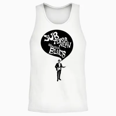 Bob Dylan Subterranean Homesick Blues Official T-Shirt, Grey, S Unisex Tank Top - White