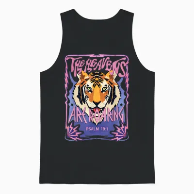 The Heavens Are Roaring Psalm 19 1 Tiger Unisex Tank Top - Black