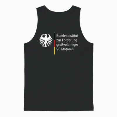 German Federal Institute for the Promotion of Large Volume V8 Motors Tuning T-Shirt, Black Unisex Tank Top - Black