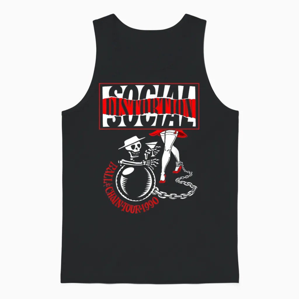 Offizielle Social Distortion Ball Und Kette Unisex Tank Top in Black