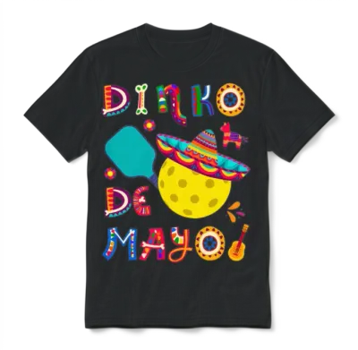 Dinko De Mayo Cinco De Mayo Pickleball Unisex T-Shirt - Black