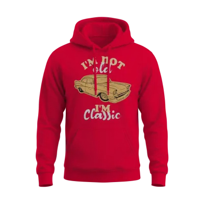 I'm Not Old I'm Classic Funny Car Graphic Unisex Hoodie - Red