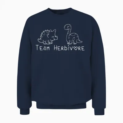 Team Herbivore Funny Unisex Sweatshirt - Navy