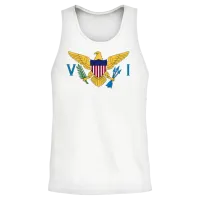 Flag of the United States Virgin Islands Unisex Tank Top - White – 2