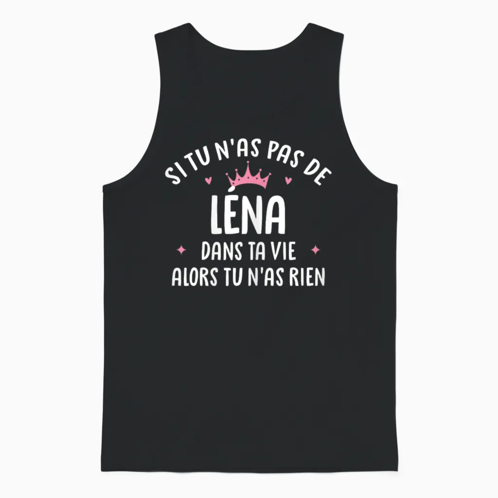 Wife Girlfriend Humour Personalized Gift Name Léna T-Shirt, Black Unisex Tank Top in Black