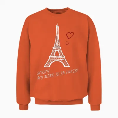 Paris Tshirt White Hearts Only Unisex Sweatshirt - Orange