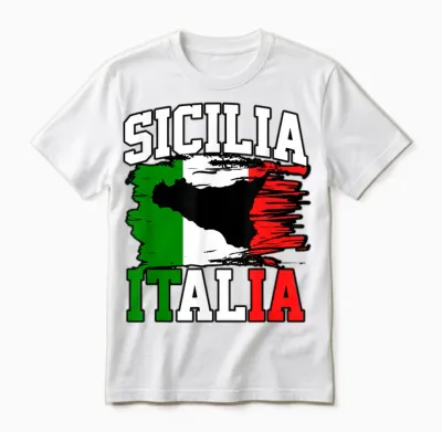 Sizilien Italien Italien Flagge Italien Sizilien Herren Damen Unisex T-Shirt - White