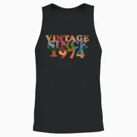 1974 Vintage Unisex Tank Top in Black - 2