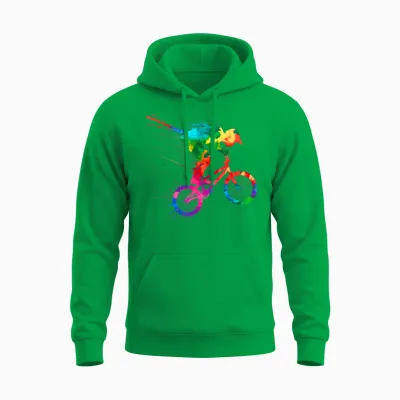Bmx Bike Stunt Rider Boys Children Cool Bmx Stunt Unisex Hoodie - Irish Green