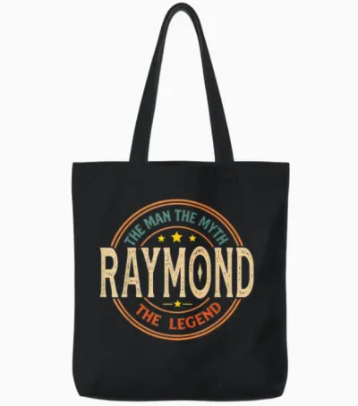 Raymond the Man the Myth the Legend Vintage Custom Tote Bags - Black