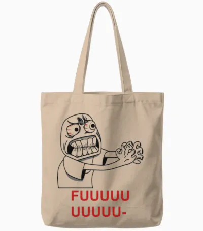 Rage Guy Angry Fuu Fuuu Fuuuu Rage Face Meme Tees Tote Bags - Natural