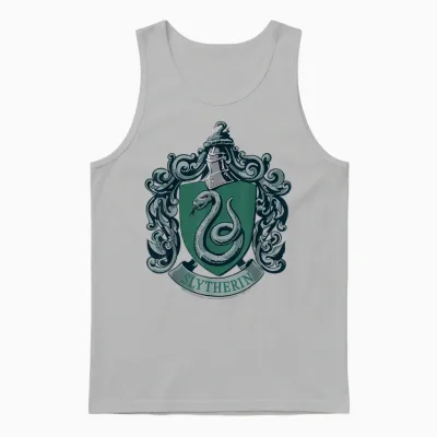 Harry Potter Slytherin House Crest T-Shirt Small Unisex Tank Top - Ash