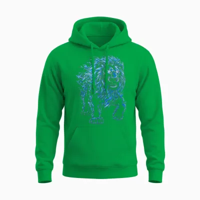Lions Tshirt Men Women Blue Animal School Sport Fan Lion Unisex Hoodie - Irish Green