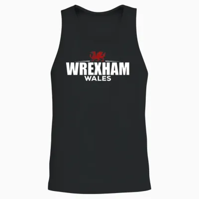 Wrexham S Retro Unisex Tank Top - Black