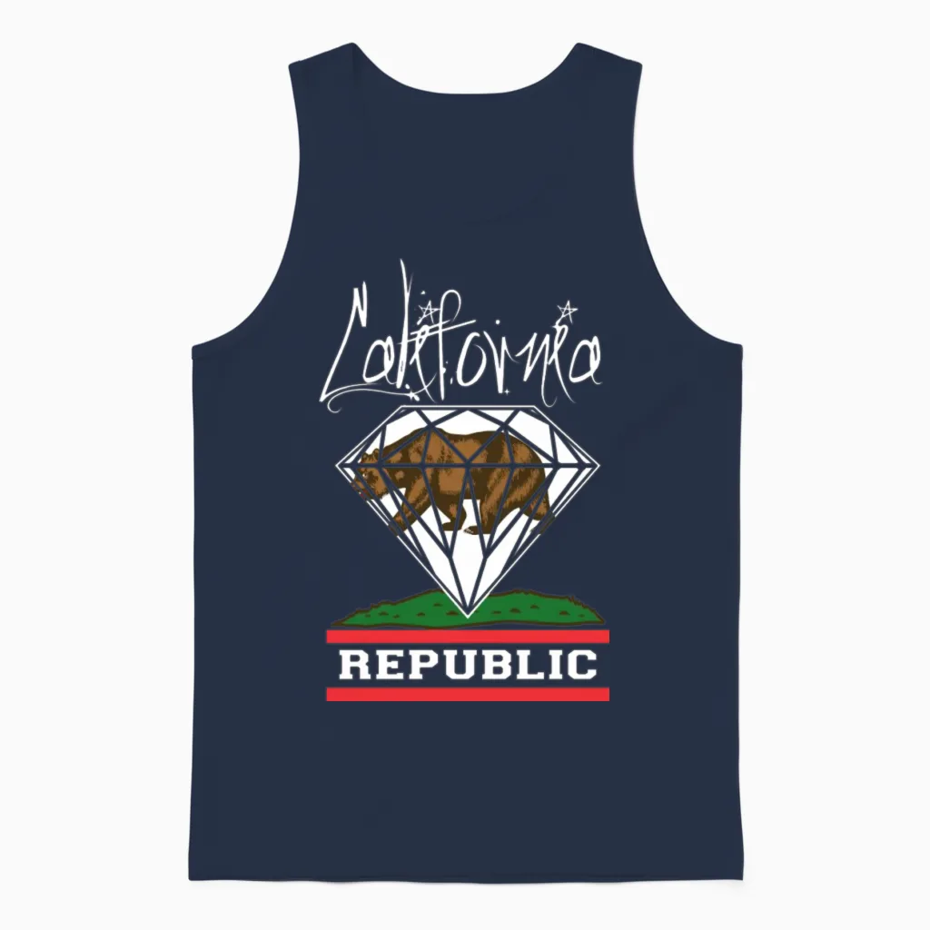 California Diamond Republic Unisex Tank Top in Navy