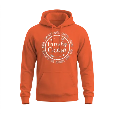 Family Crew Life Making Memories Happy Matching Unisex Hoodie - Orange