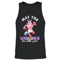 Funny Mythical Creatures, Dinosaurs, Funny Unicorn Unisex Tank Top - Black – 2