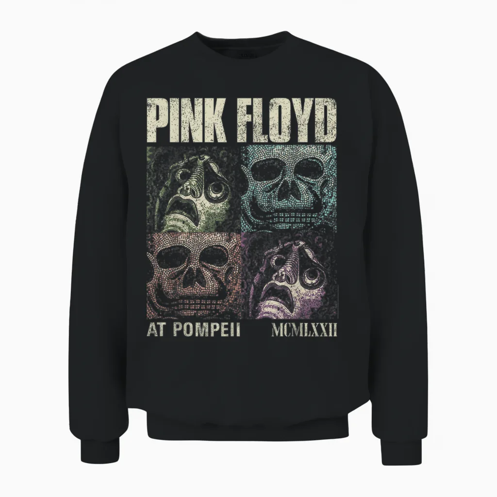 Pink Floyd in Concert at Pompéi Memento Mori T-Shirt, Black, S Unisex Sweatshirt in Black