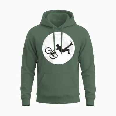 Bike Jump to the Moon - Mountain Bike Unisex Hoodie - Military Green