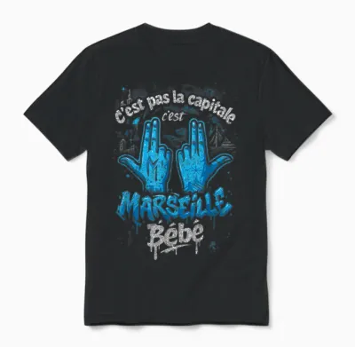 C'est Pas La Capitale C'est Marseille Unisex T-Shirt - Black