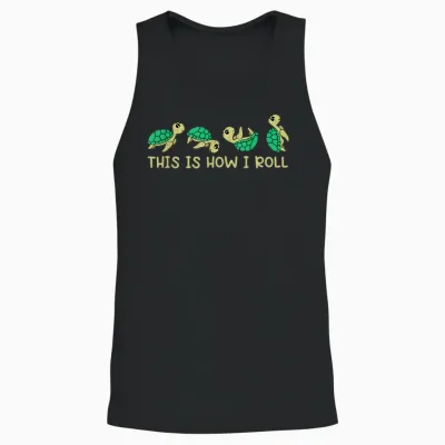 Sea Turtle Lover Kids This Is How I Roll Turtle Unisex Tank Top - Black