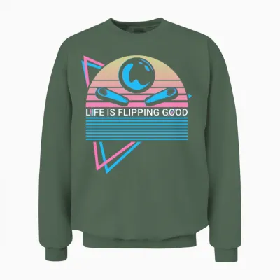 Pinball Machine Retro Unisex Sweatshirt - Military Green