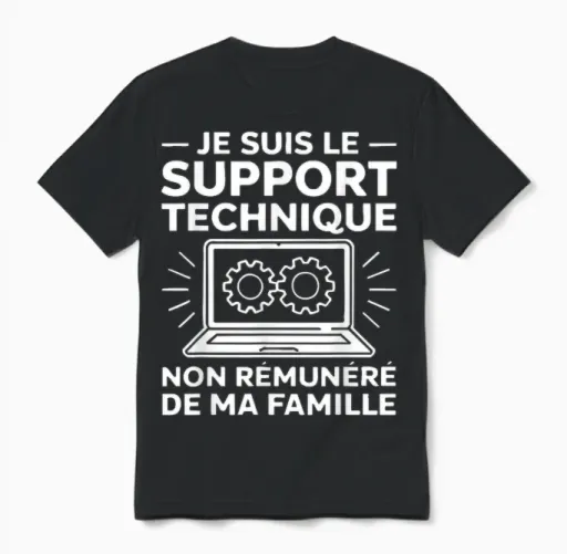 Technical Support Humour Computer Technology Geek T-Shirt, Black, S Unisex T-Shirt in Black