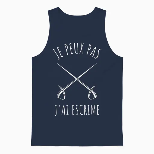 Je Peux Pas J'ai Fencing Game Gift T-Shirt, Black, S Unisex Tank Top in Navy